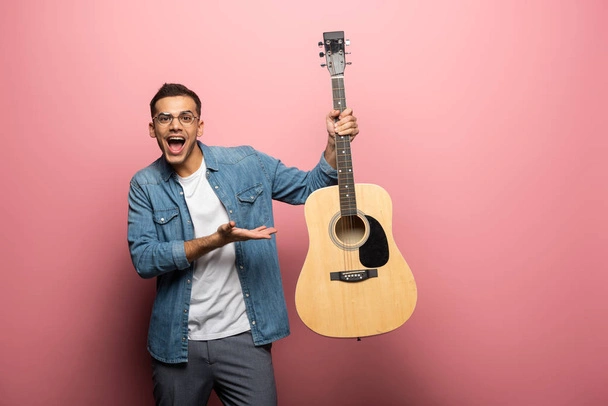 excited with guitar